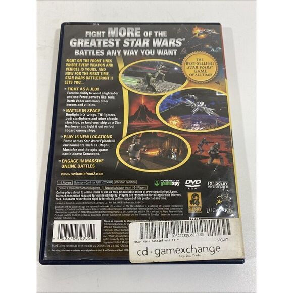 Star Wars Battlefront 2 (Sony Playstation, 2) Complete in Box With Manual - Picture 4 of 4